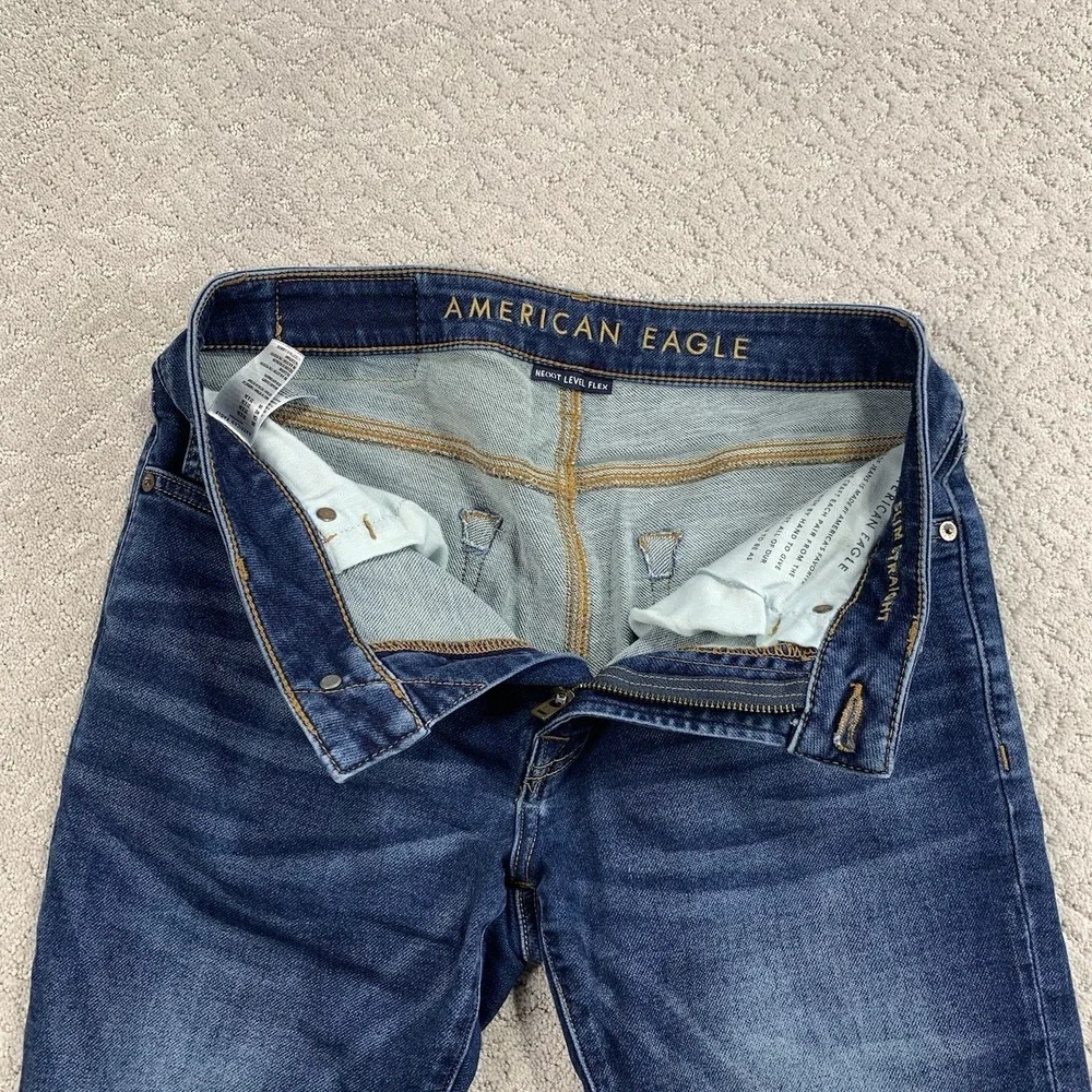 American Eagle Men's 31x32 Slim Straight Jeans Dark Wash AirFlex+ Stretch
